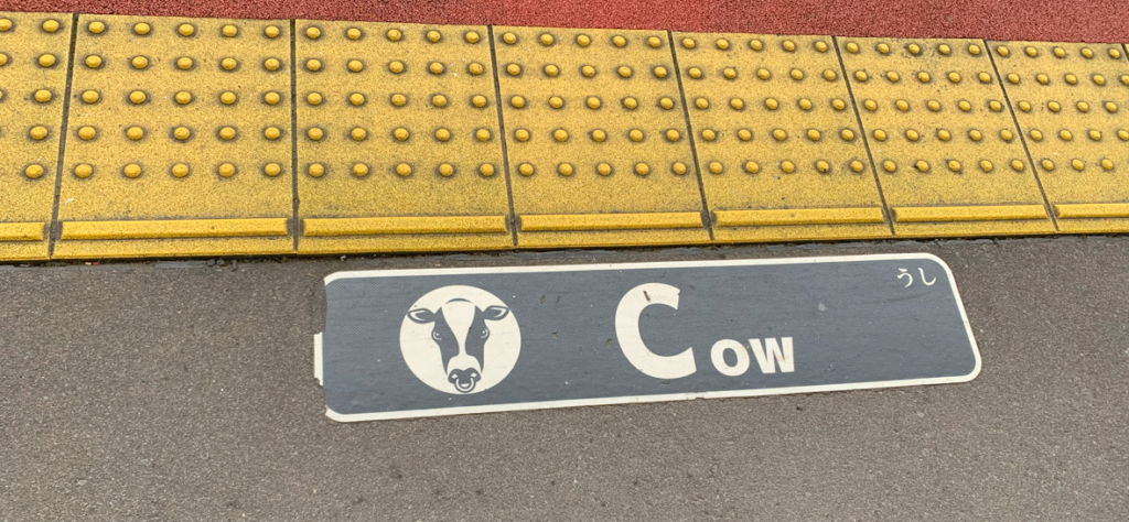 新函館北斗駅で見つけた牛