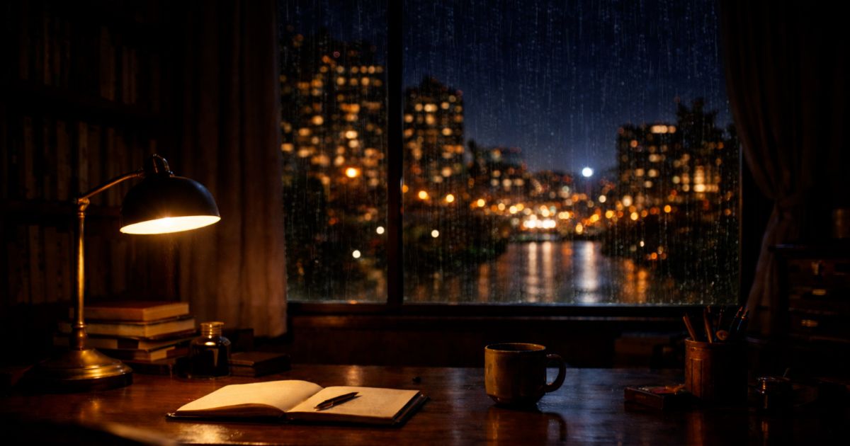 【60分集中】深夜の書斎と静かな雨音（ピアノジャズMIX）